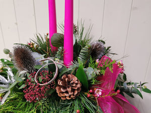 Oval, tapered candle arrangement